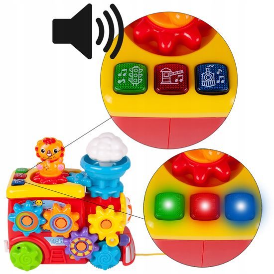 Veselá lokomotiva pro nejmenší s ozubenými kolečky Animal Train