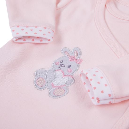 EEVI Kojenecké body s dlouhým rukávem Newborn růžová 56 (0-3m)