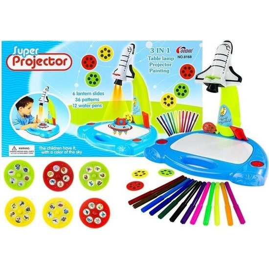 Dětský projektor ve tvaru rakety + 36 obrazových vzorů