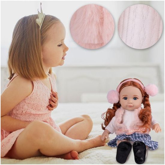 Dětská panenka s culíky Cute Doll 36 cm