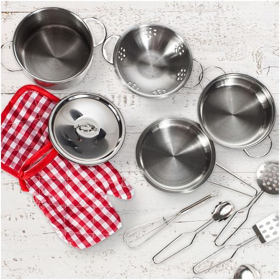 Sada dětského kovového nádobí v batůžku 12 součástí Kitchen Backpack