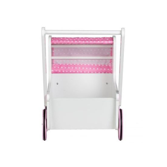 Ecotoys dětské dřevěné chodítko kočárek se srdíčky