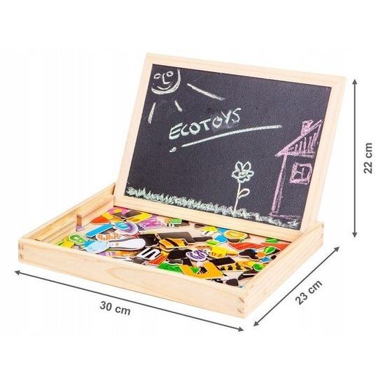 Ecotoys dřevěná magnetická tabulka Puzzle