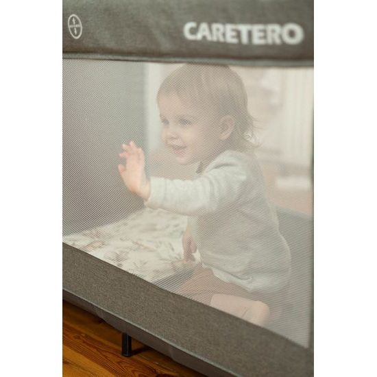 Dětská cestovní postýlka CARETERO ESTI se stahovací bočnicí black