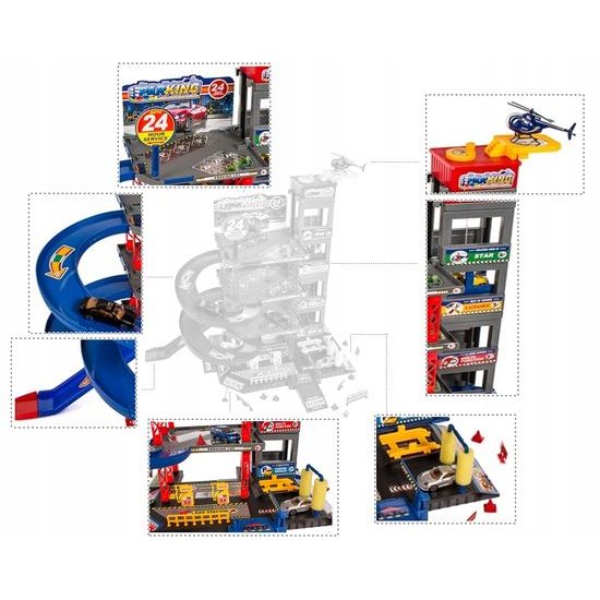 Doris parkovacia garáž s výťahom, helikoptérou a autíčkami