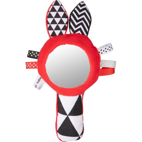 Canpol Babies Zábavná kontrastní pískací hračka se zrcátkem