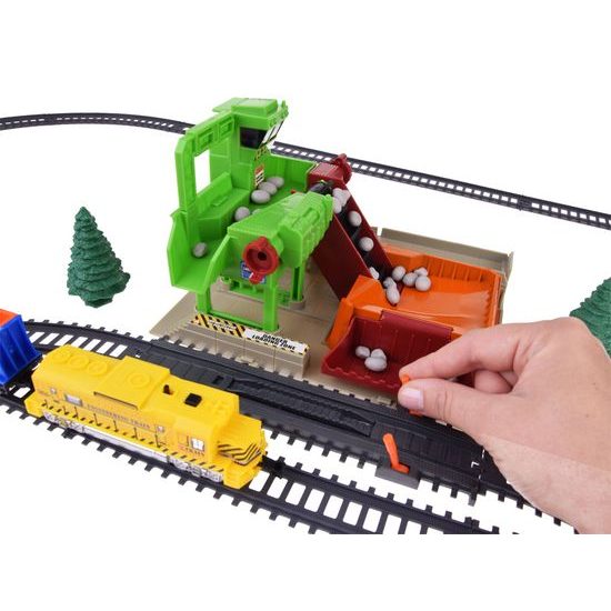 Dětská vláčkodráha na baterie s kamenolomem Construction Train 320 cm