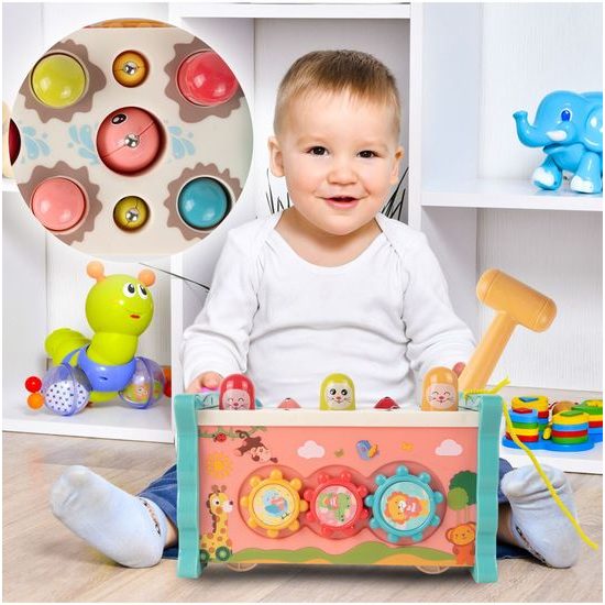 Magická edukační kostka pro děti 8v1 růžová