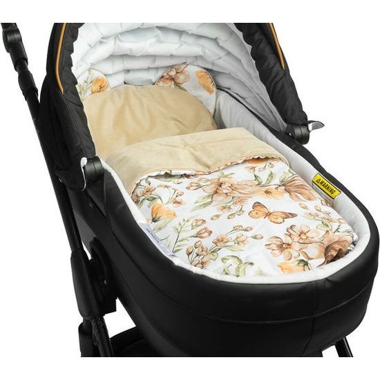 Sada do kočárku Sensillo Velvet - béžové květy