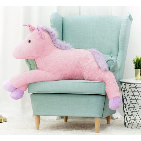 Plyšový jednorožec Bruno 120 cm růžový