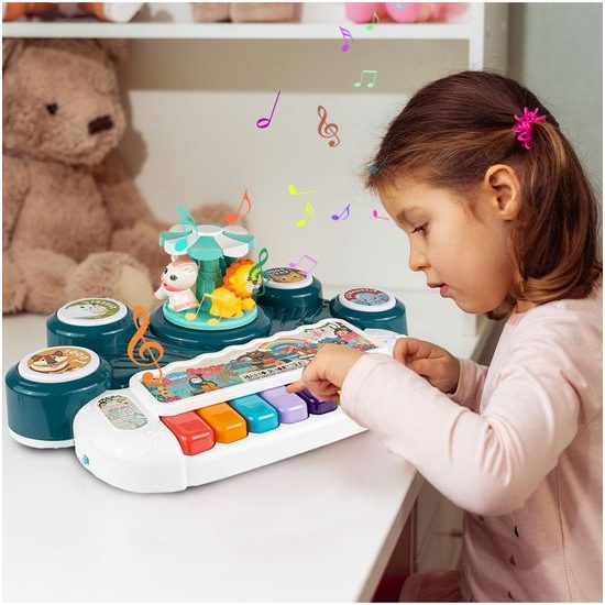 Edukační stoleček s piankem a zvuky 3v1 Animal Concert