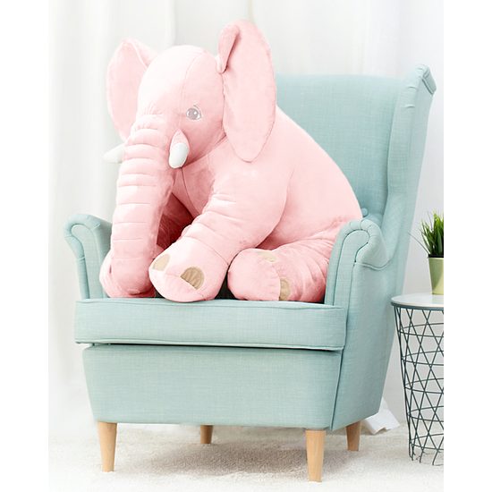 Plyšový slon - polštář Belly 85 cm růžový