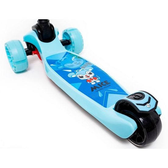 Majlo Toys dětská koloběžka modrá Myška se svítícími koly