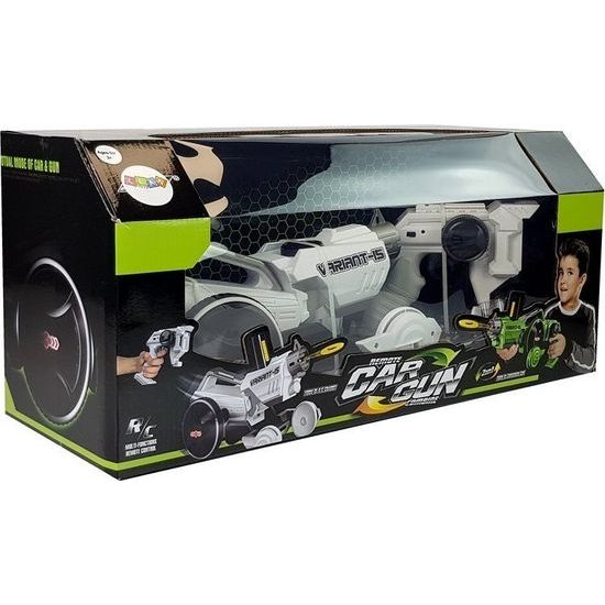 Auto na dálkové ovládání a pistole 2v1 bílé