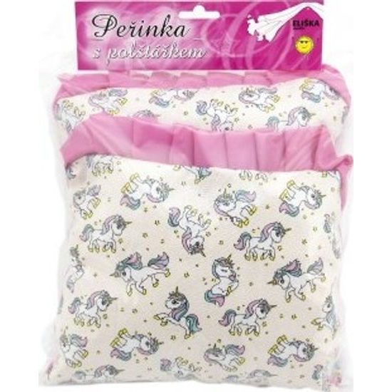 Peřinka + polštář + podložka pro panenky do postýlky/kočárku - mix barev