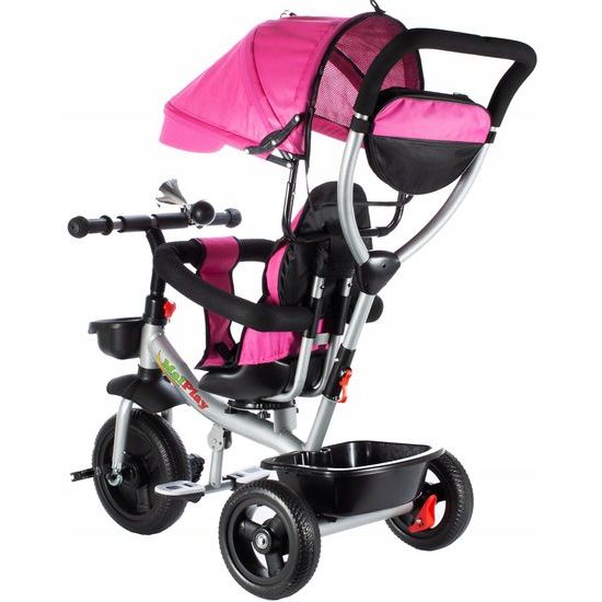 Dětská tříkolka 3v1 s otočným sedadlem S360 růžová