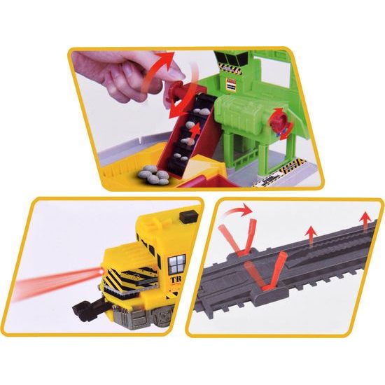 Dětská vláčkodráha na baterie s kamenolomem Construction Train 320 cm