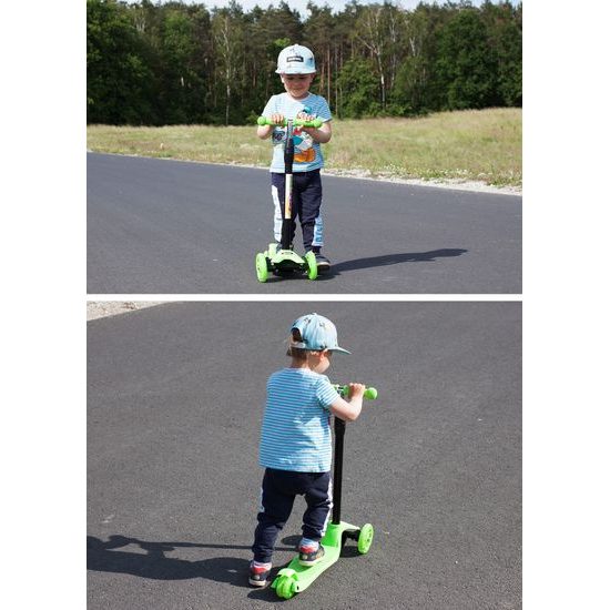 Dětská koloběžka Glow Scooter se svítícími koly zelená