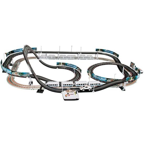 Dětská XXL vláčkodráha s autodráhou Speed Racing 600 cm