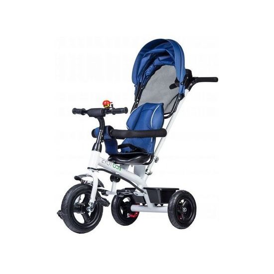 Ecotoys dětská tříkolka se stříškou modrá - nafukovací kola