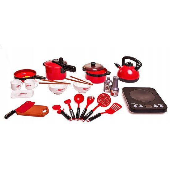 Doris sada nádobí do kuchyňky s vařičem na baterie 24 součástí