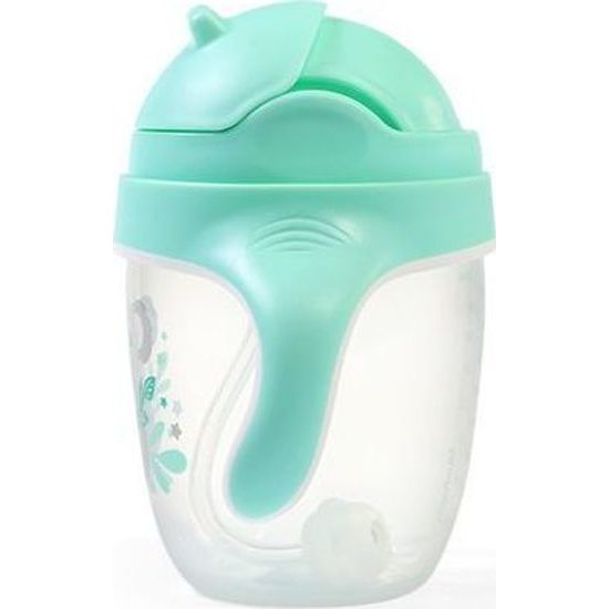 Dětský hrneček se zatíženým brčkem - tyrkysový