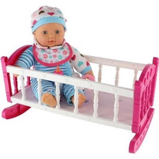 Panenka miminko - měkké tělo s dudlíkem s kolébkou