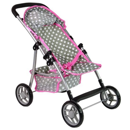 Alice sportovní kočárek pro panenku 9304 šedo-růžový