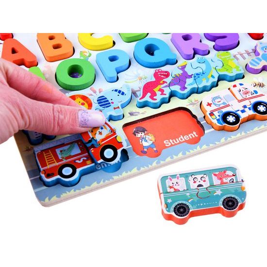 Dřevěná vkládačka pro děti 5v1 Preschool Table