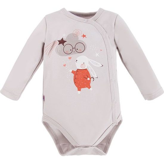EEVI Kojenecké body s dlouhým rukávem Mellow šedá 68 (4-6m)
