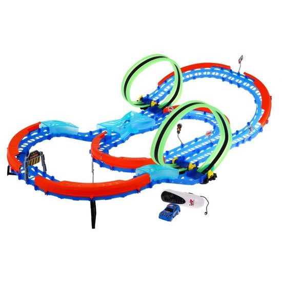 Svítící autodráha s autíčkem na baterie 57 dílků Glow Power