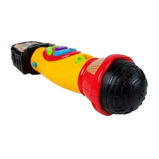 Dětský karaoke mikrofon s nahráváním a světlem Happy Voice žlutý