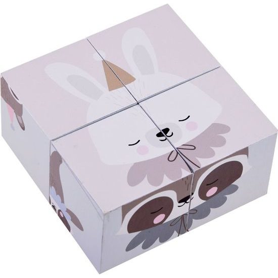 Dřevěné kostky puzzle obrázky zvířat