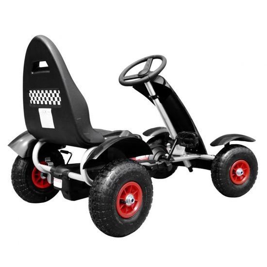 Dětská šlapací motokára s nafukovacími koly Formule 618 černá