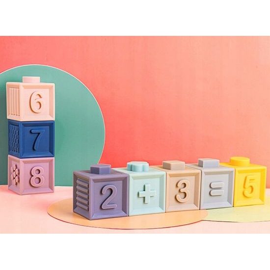 Senzorické kostky pro nejmenší Textured Blocks 12 kusů