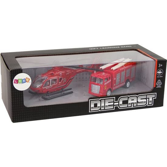 Hasičský set vrtulníku a autíčka