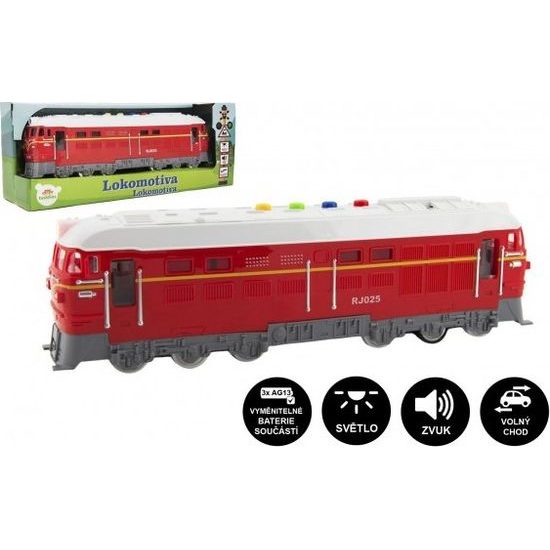 Lokomotiva/Vlak červená - na baterie