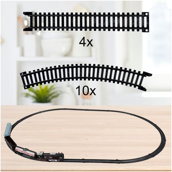 Dětská vláčkodráha na baterie se světlem Rail King 270 cm