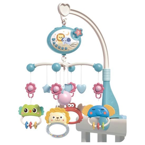 Kolotoč nad postýlku s projektorem a dálkovým ovládáním Music Mobile modrý