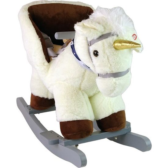 Houpací jednorožec plyšový bílý