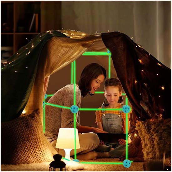 Svítící kreativní stavebnice ze slámek Creative Forts 52 dílků