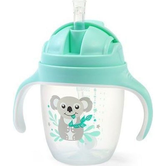 Dětský hrneček se zatíženým brčkem - tyrkysový