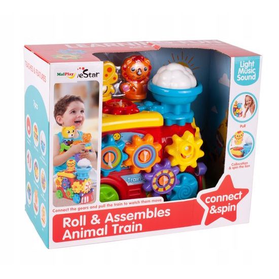 Veselá lokomotiva pro nejmenší s ozubenými kolečky Animal Train