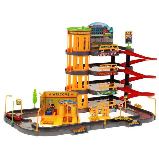 Majlo Toys parkovací garáž Skyline s výtahem+ 4 autíčka