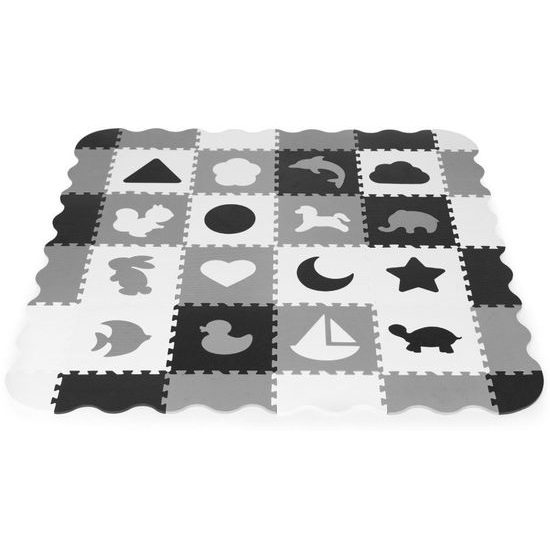 Ecotoys pěnová puzzle hrací deka Gray Puzzle 151 x 151 cm