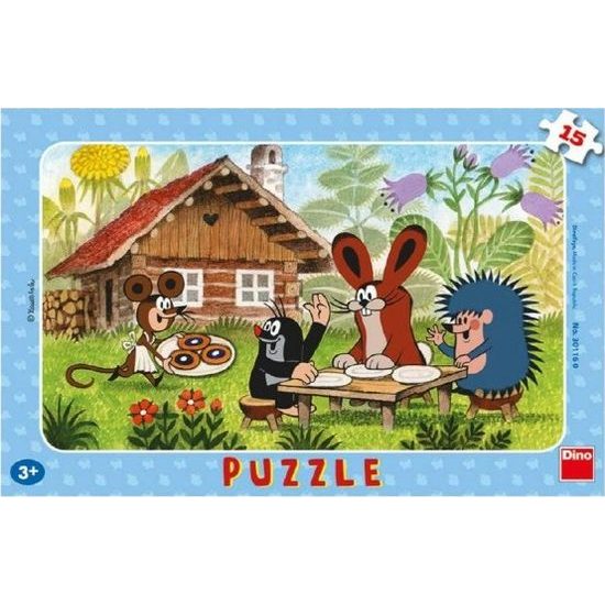 Puzzle deskové Krtek na návštěvě 15 dílků