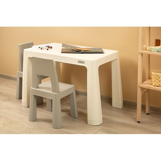 Dětský stůl Monti + 2 židle šedý
