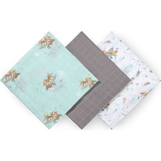 Bambusové plenky šedá/máta