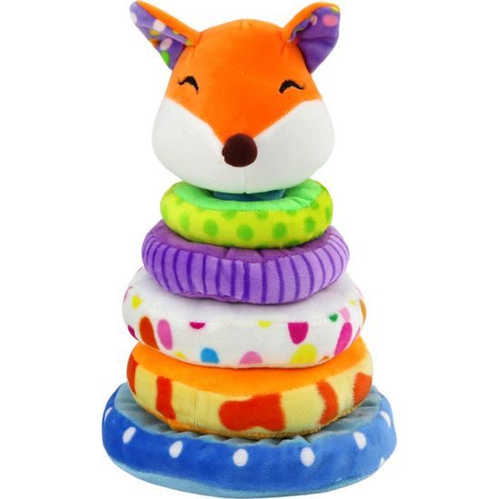 Plyšová pyramida barevná Liška, 27 cm