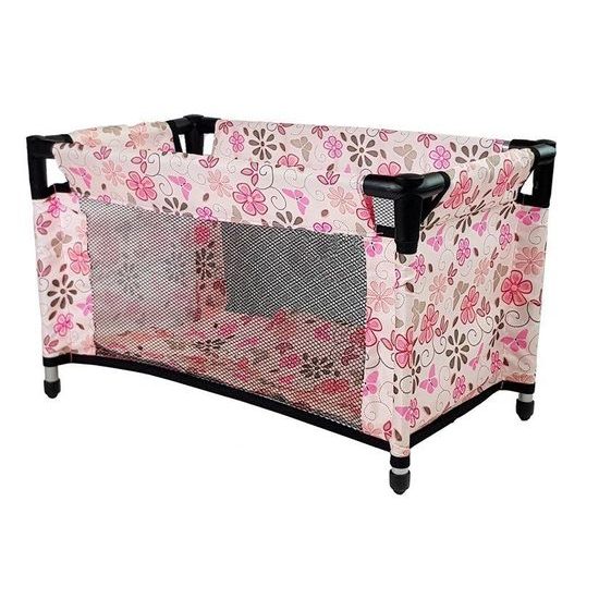 SMONTOVÁNO Alice postýlka pro panenku 7702 světle růžová s kytičkami